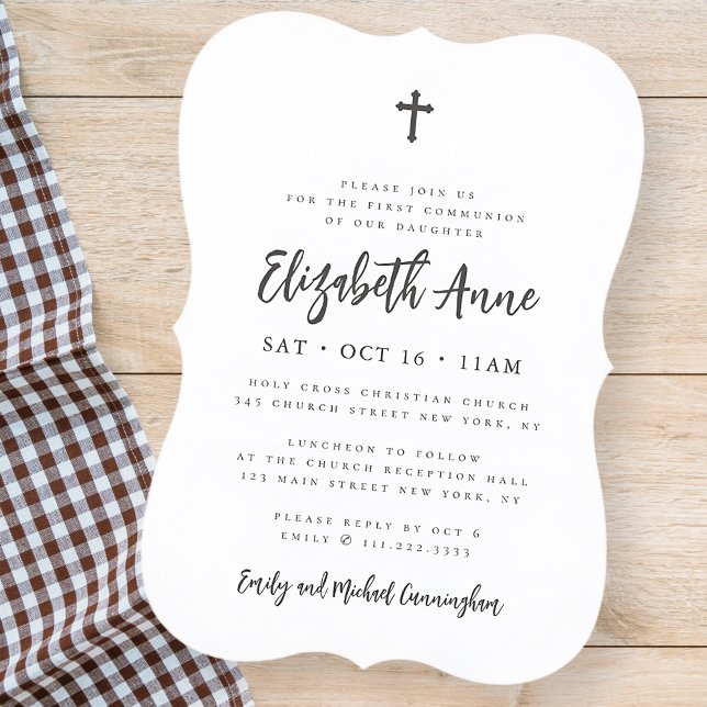 Erste Kommunion für ihr modernes Minimalistisches  Einladung (Von Creator hochgeladen)