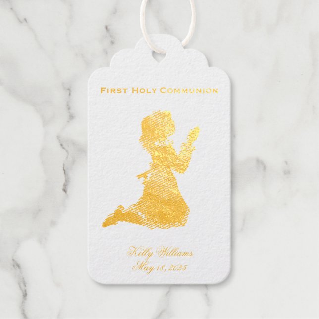 Erste Kommunion Gebet Girl Geschenkanhänger (Vorderseite)