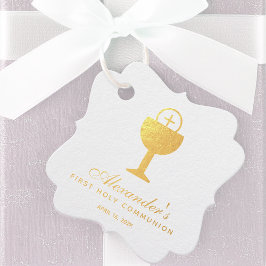 Erste Kommunion Gold Chalice Calligraphie Geschenkanhänger