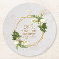 Erste Kommunion Gold Marmor Calla Lilies Floral