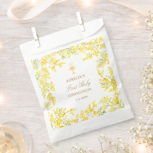 Erste Kommunion Mimosa Geschenktütchen (Ausgeschnitten)