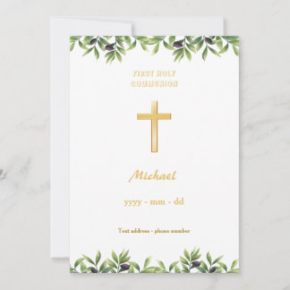 Erste Kommunion - Olivenbäume Einladung