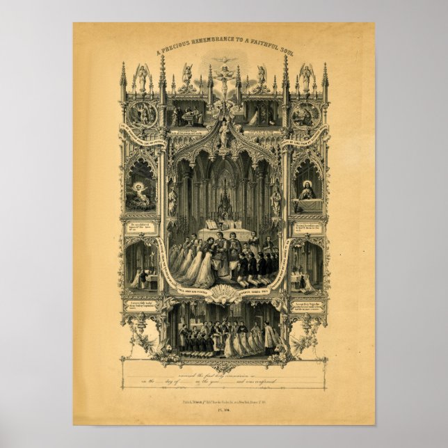 Erste Kommunion Personal Memorial (tan) Poster (Vorne)