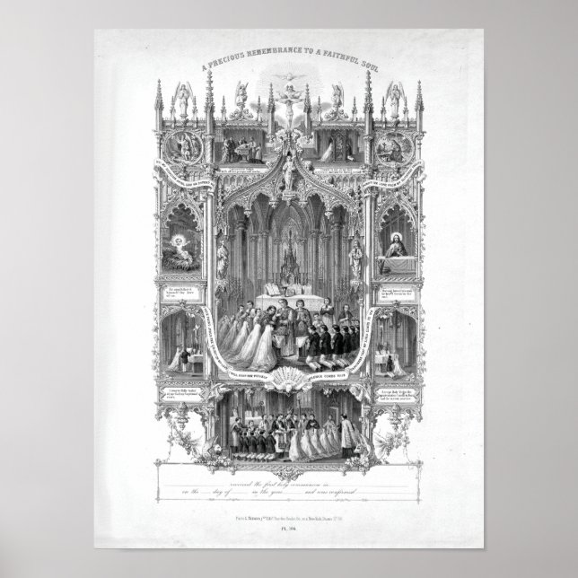 Erste Kommunion Personal Memorial (weiß) Poster (Vorne)