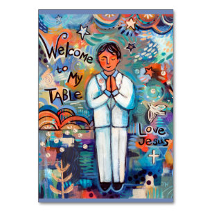 Erste Kommunions-kundengerechte Gebets-Karte für Tischnummer