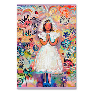 Erste Kommunizierbare Gebetskarte Tischnummer