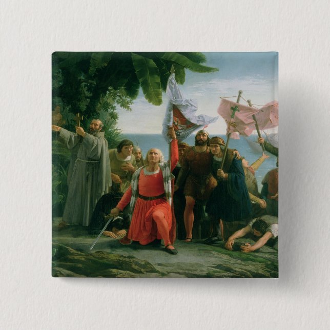 Erste Landung von Christoph Kolumbus herein Button (Vorderseite)