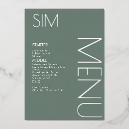 Erste Logo-Hochzeitskarten mit Silber-Menü Folieneinladung