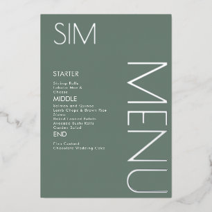 Erste Logo-Hochzeitskarten mit Silber-Menü Folieneinladung