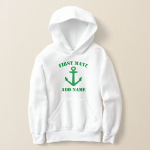 Erste-Maat-Kinderpullover mit grünem nautischen An Hoodie