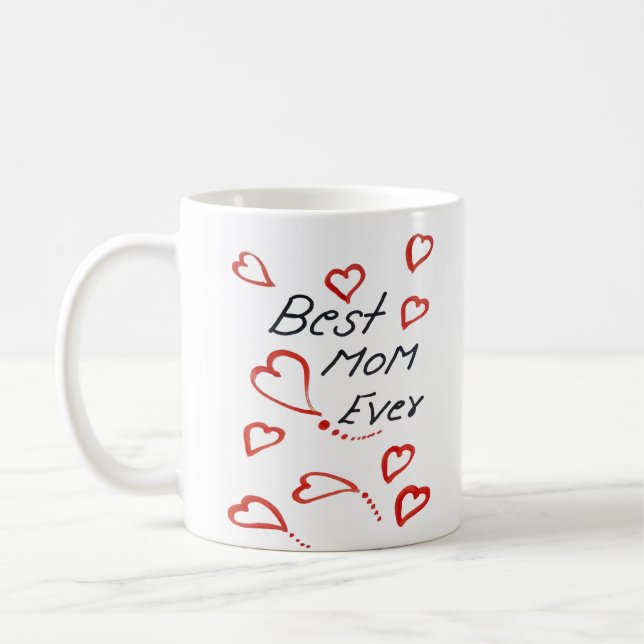 Erste Mama glücklich Mutter Tag einfach handgeschr Kaffeetasse (Links)