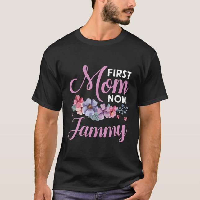 Erste Mama jetzt Jammy Oma Segen gefördert Mot T-Shirt (Vorderseite)