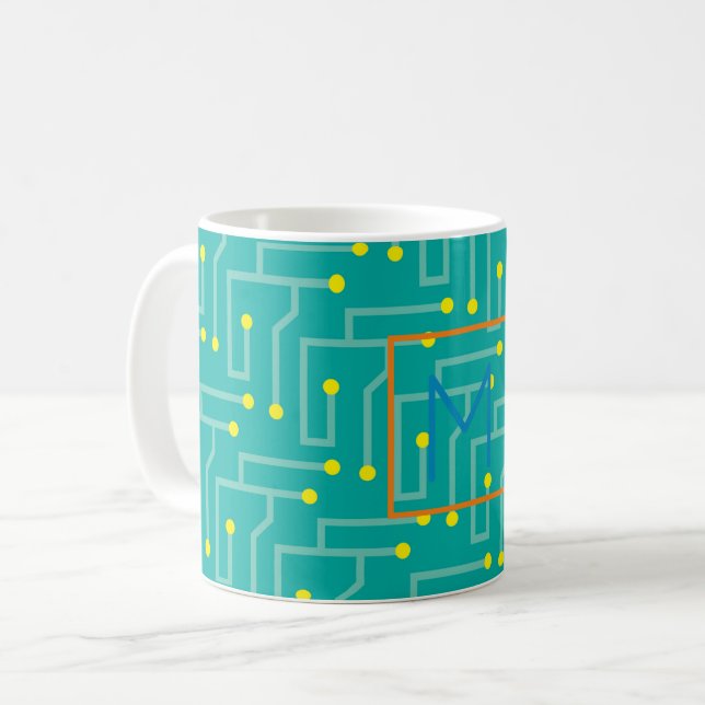 ERSTE Mod-Computertechnik-Spaß auf der Leiterplatt Kaffeetasse (Vorderseite Links)