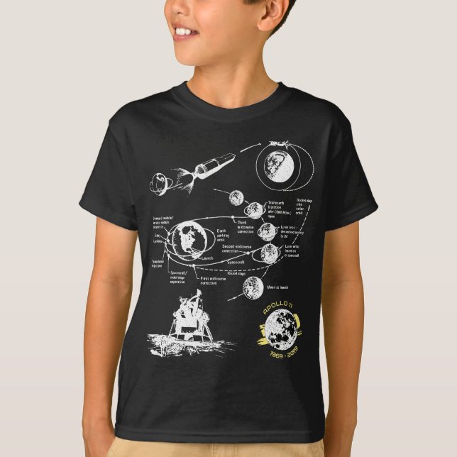 Erste Mondlandung 50 Jahre Jubiläum von Apollo 11  T-Shirt (Vorderseite)