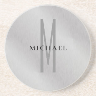 Erste Monogramm beruflich schlicht fügen Sie Ihren Getränkeuntersetzer