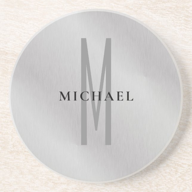 Erste Monogramm beruflich schlicht fügen Sie Ihren Getränkeuntersetzer (Vorne)