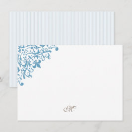 Erste Monogramm der Blue Stripe Lilie Mitteilungskarte