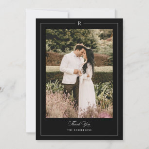 Erste Monogramm-Foto Hochzeit Dankeschön-Karte Dankeskarte