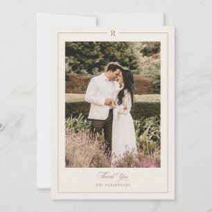 Erste Monogramm-Foto Hochzeit Dankeschön-Karte Dankeskarte