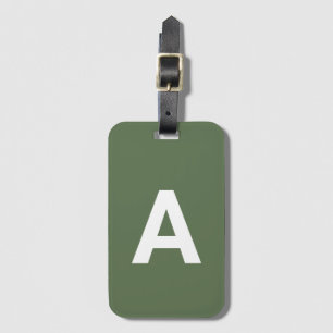 Erste Monogramm Personalisiertes Olivenöl Grün hin Gepäckanhänger