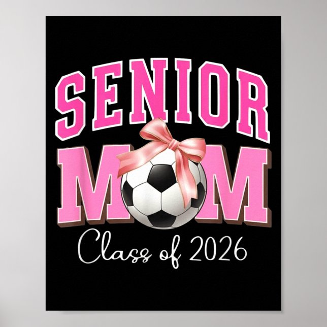 Erste Mutter Klasse 2026 Fußball rosa Schleife Des Poster (Vorne)