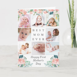 Erste Mütter Tag BEST MAMA JE 9 Fotos Blumenstrauß Karte