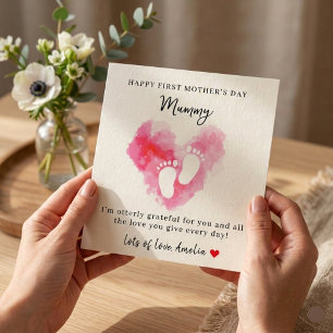 Erste Muttertagskarte von Baby Mädchen Feiertagskarte