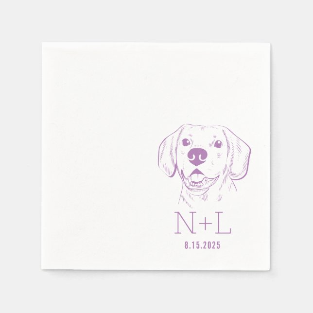 Erste Namen Initials Beagle Hochzeit Napkins Serviette (Vorderseite)