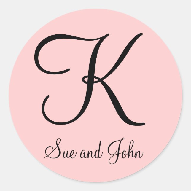 Erste Namen und Letztes Erstschwarz auf rosa Aufkl Runder Aufkleber (Vorderseite)