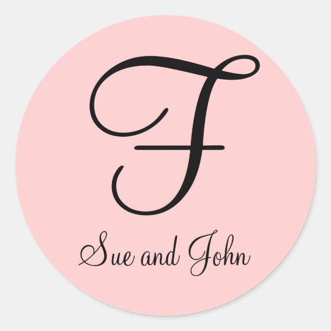 Erste Namen und Letztes Erstschwarz auf rosa Aufkl Runder Aufkleber (Vorderseite)