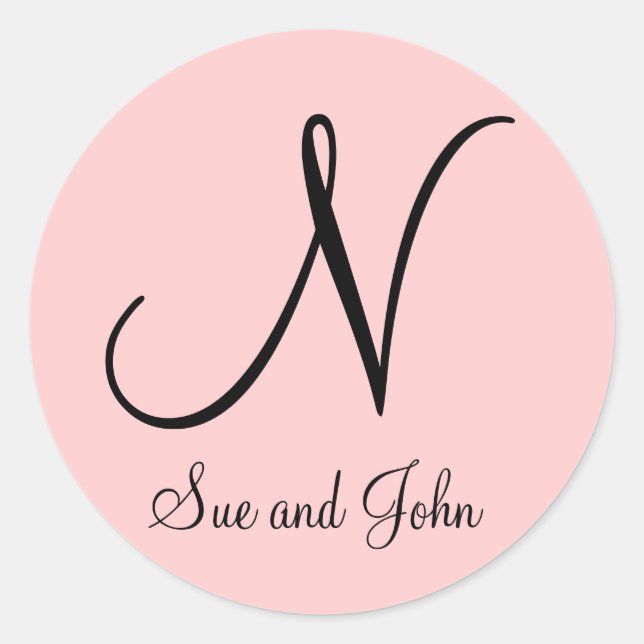 Erste Namen und Letztes Erstschwarz auf rosa Aufkl Runder Aufkleber (Vorderseite)
