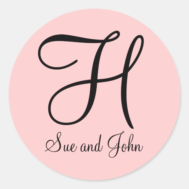 Erste Namen und Letztes Erstschwarz auf rosa Aufkl Runder Aufkleber (Vorderseite)