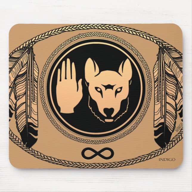 Erste Nations-Wolf-Geschenk-gebürtige Kunst Mousepad (Vorne)