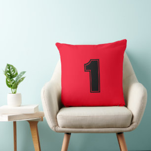 Erste Nummer Rot Schwarz Home Decor Grad A Baumwol Kissen
