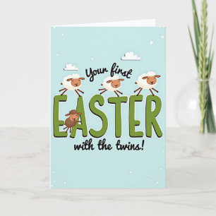 Erste Ostern Mit Zwillingen Karte