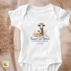 Erste Osteroutfit für das Baby Lamm mit Namen Strampler