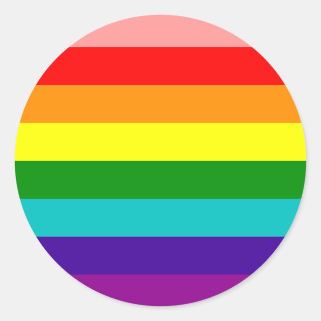 Erste Rainbow-Gay Pride-Flag Runder Aufkleber (Vorderseite)