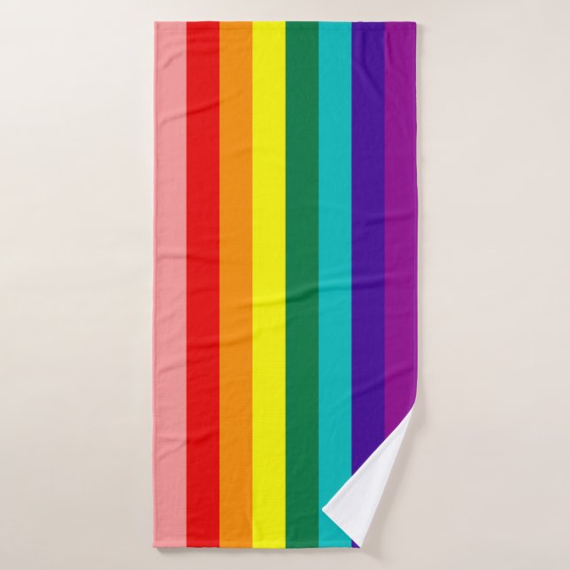 Erste Rainbow-Pride-Flagge Badehandtuch (Badehandtuch)