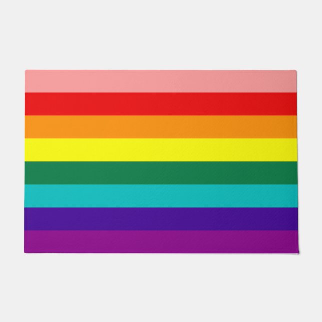 Erste Rainbow-Pride-Flagge Fußmatte (Vorderseite)