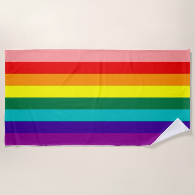 Erste Rainbow-Pride-Flagge Strandtuch (Vorderseite)