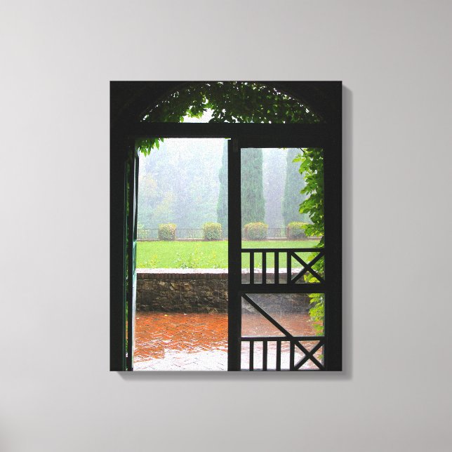 Erste Regen, Ivy und Brick Wrapped Canvas Leinwanddruck (Vorderseite)