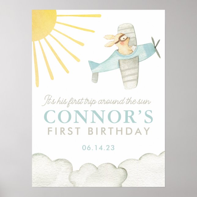 Erste Reise der Jungen um das Sun Flugzeug 1. Will Poster (Vorne)