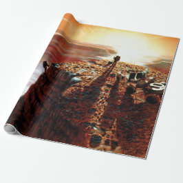 Erste Reise der NASA zum künstlerischen Konzept de Geschenkpapier