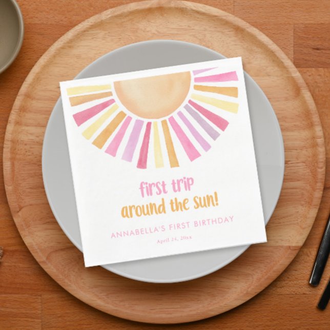 Erste Reise durch die Sonne Mädchen zum ersten Geb Serviette (Von Creator hochgeladen)