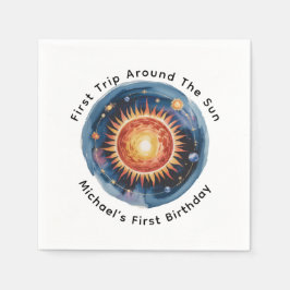 Erste Reise rund um das Sun 1. Geburtstag Party Serviette