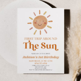 Erste Reise rund um das Sun Boho 1. Geburtstag Par Einladung