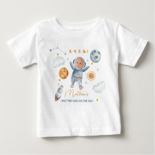 Erste Reise rund um das Sun Foto 1. Geburtstag T - Baby T-shirt