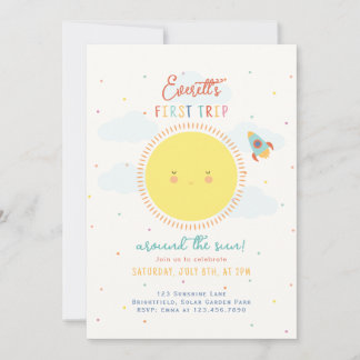 Erste Reise rund um den Sun Boy 1. Geburtstag Part Einladung