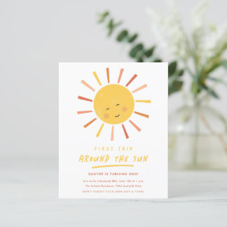 Erste Reise rund um die Sonne 1. Geburtstag Einlad