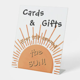 Erste Reise rund um die Sun 1. Geburtstagskarte &  Sockelschild